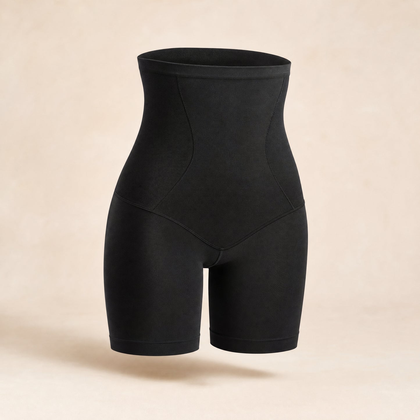 DefineWaist High-Rise Shaping Short in Black, studio photo on cream background