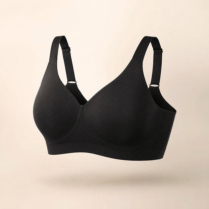 ContourSoft Wireless Shaping Bra in Black, studio photo on cream background