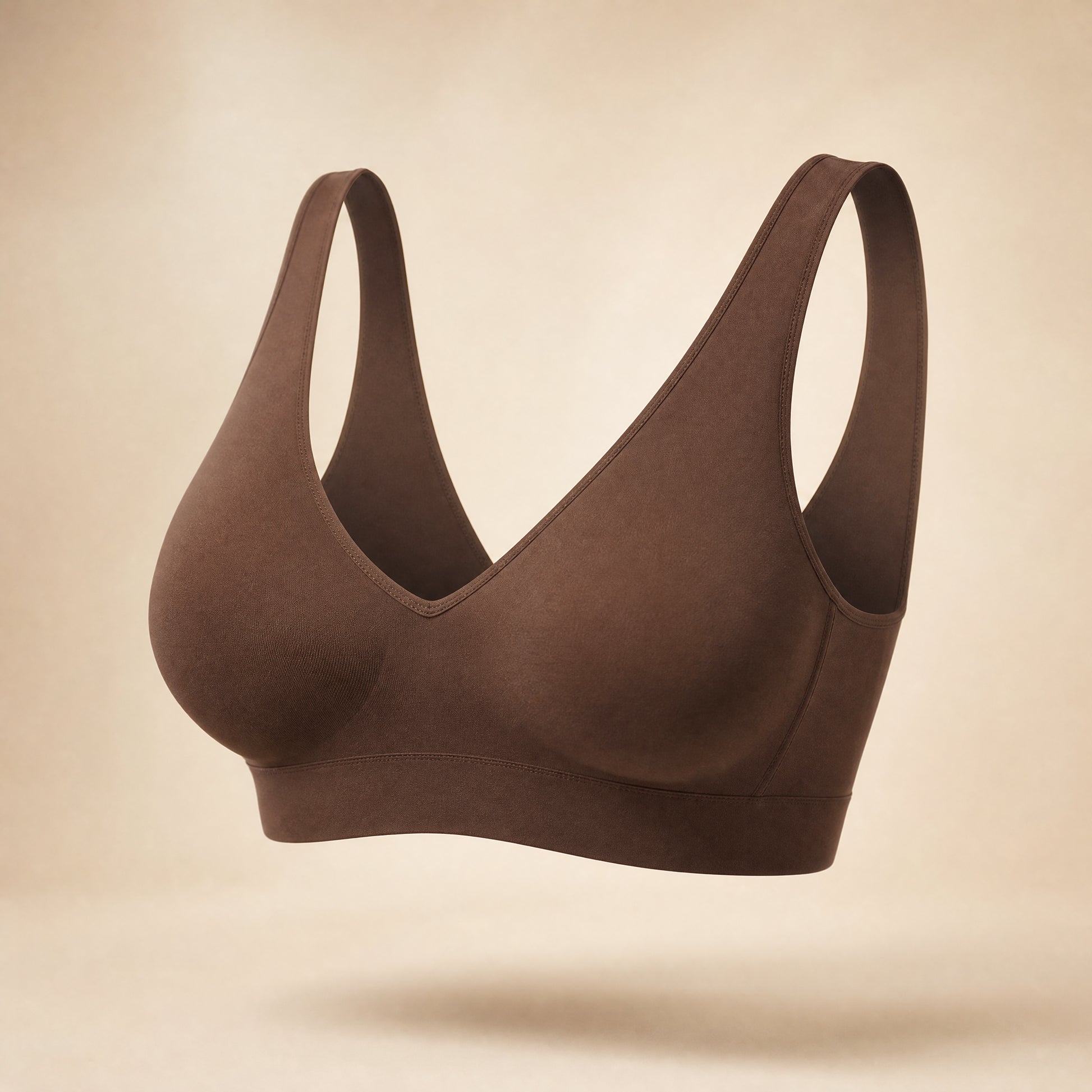 ContourSoft Wireless Shaping Bra in Mocha, studio photo on cream background