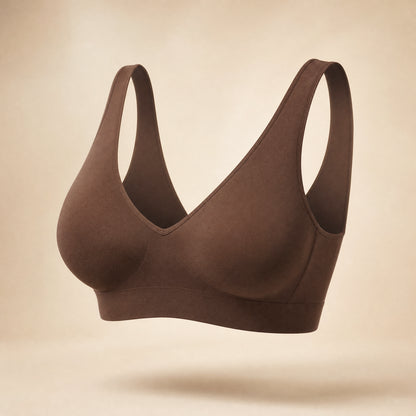 ContourSoft Wireless Shaping Bra in Mocha, studio photo on cream background