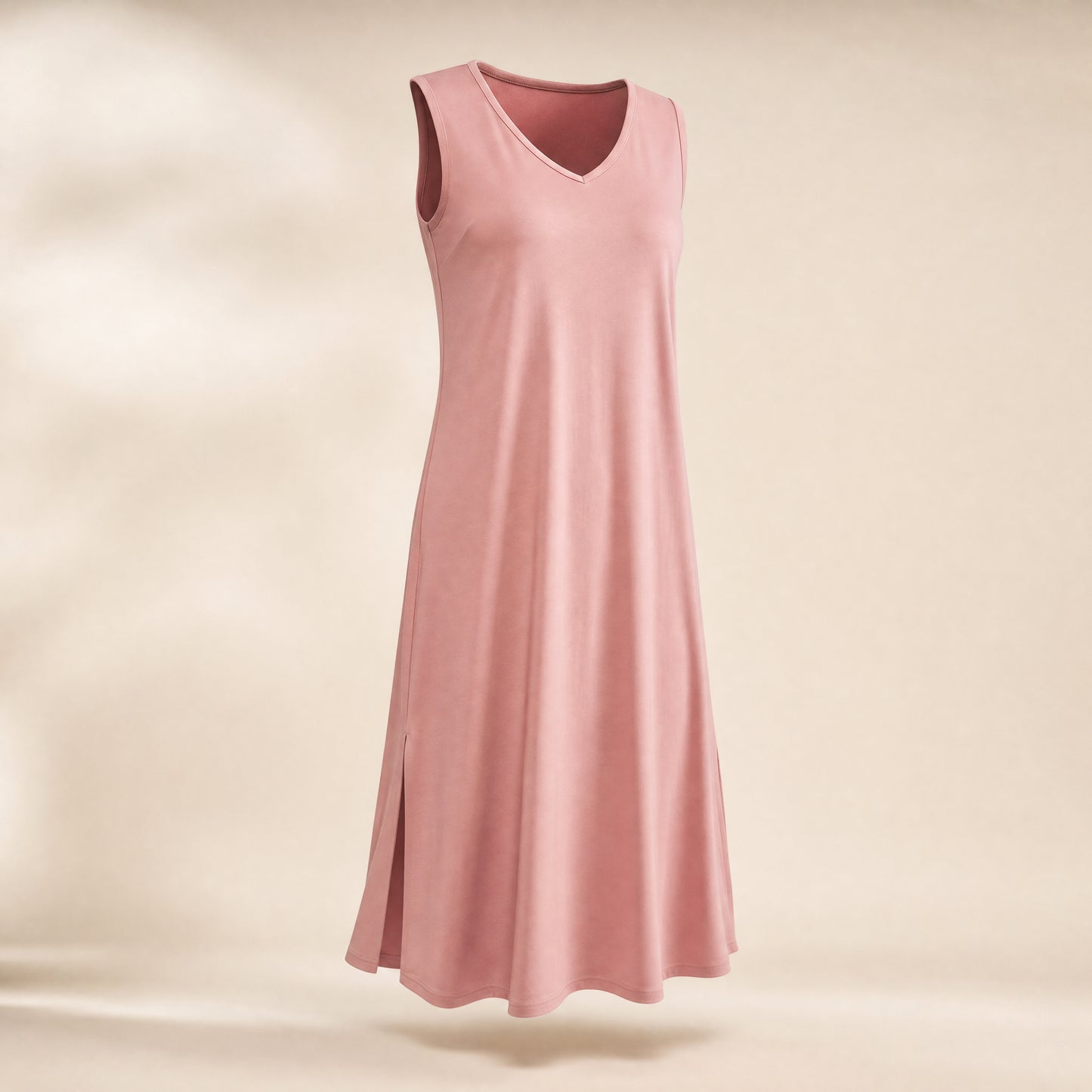 NightBreeze Moisture-Wicking Nightdress in Blush, studio photo on cream background