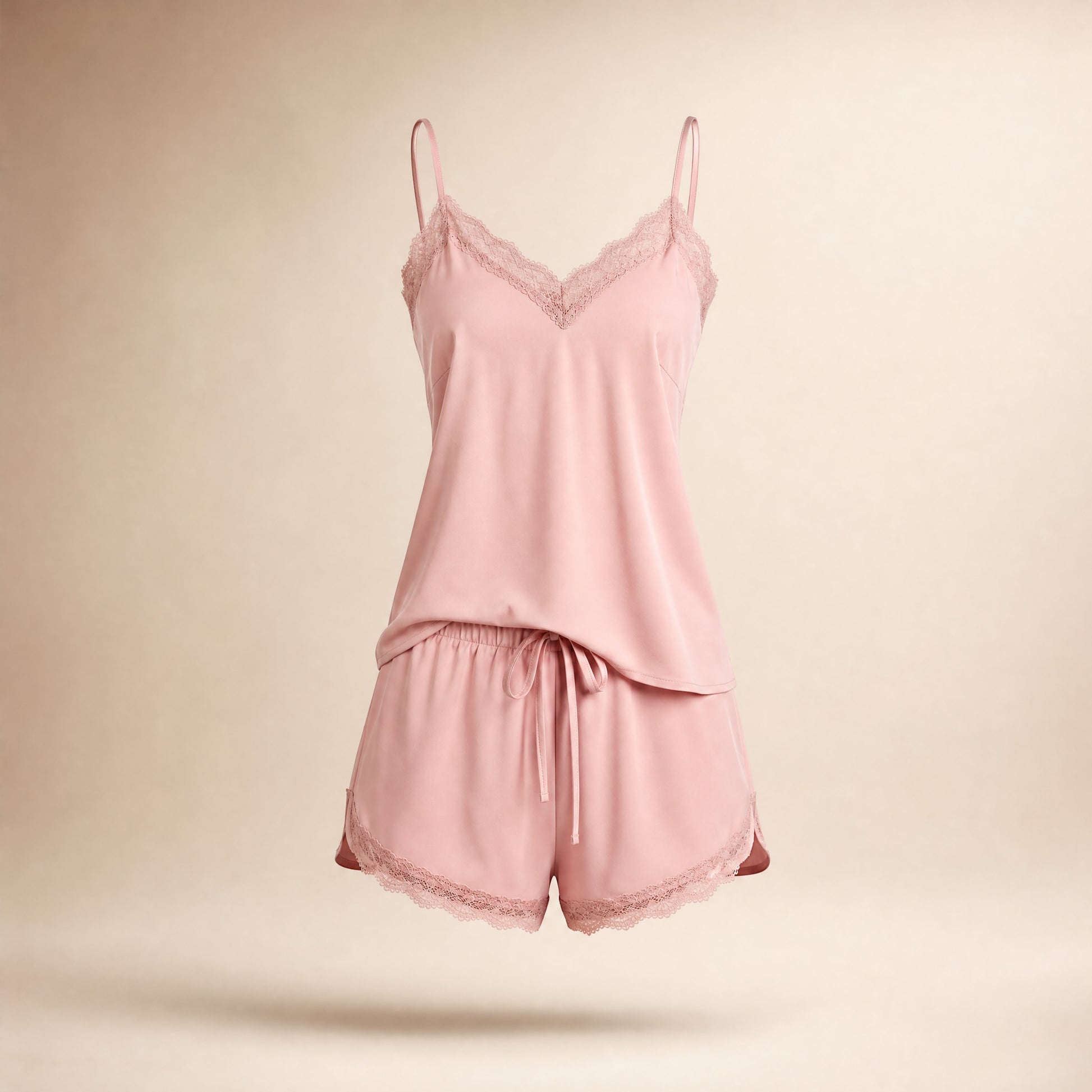 CoolTouch Cami and Short Sleep Set in Blush, studio photo on cream background