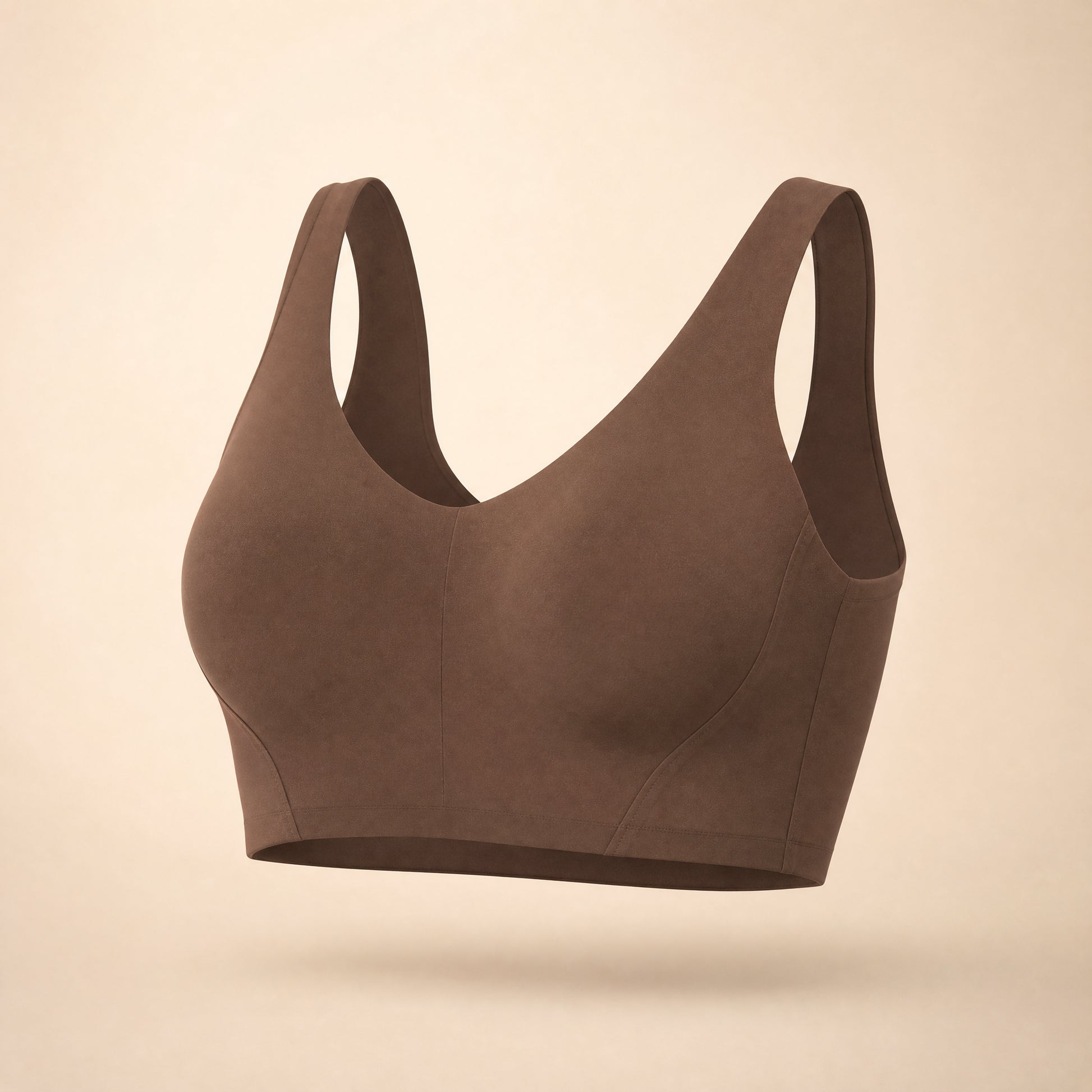EverLift Back-Smoothing Support Bra in Mocha, studio photo on cream background
